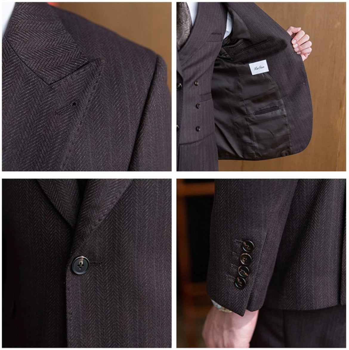 CLEREVE Italian Herringbone Suit