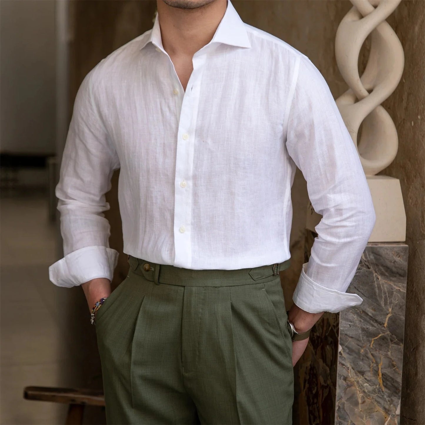 Santorini 100% Linen Shirt