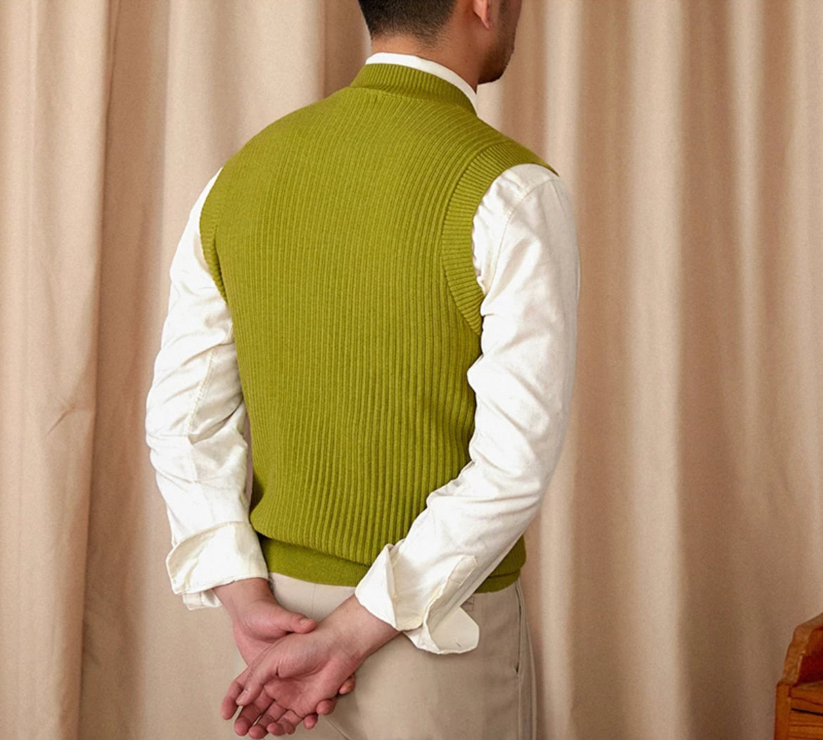 CLEREVE V Neck Waistcoat Sweater
