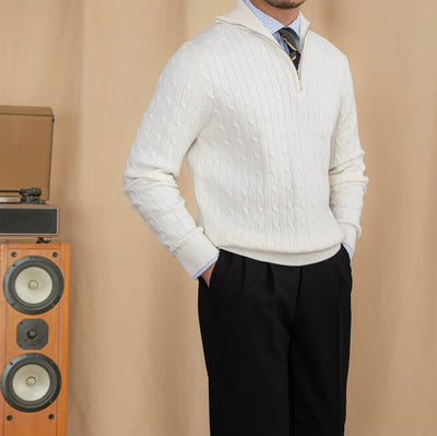 Cable Knit Half-zip