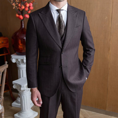 CLEREVE Italian Herringbone Suit