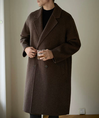 CLEREVE Long Double-Sided 100% Sheep Wool Coat