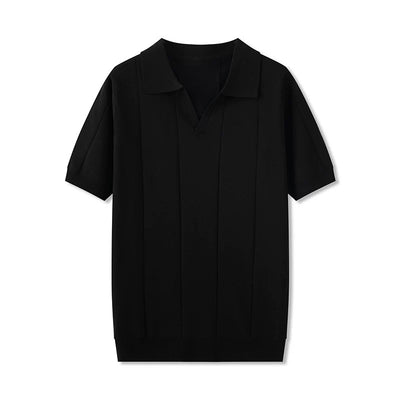 Striped V Neck Polo