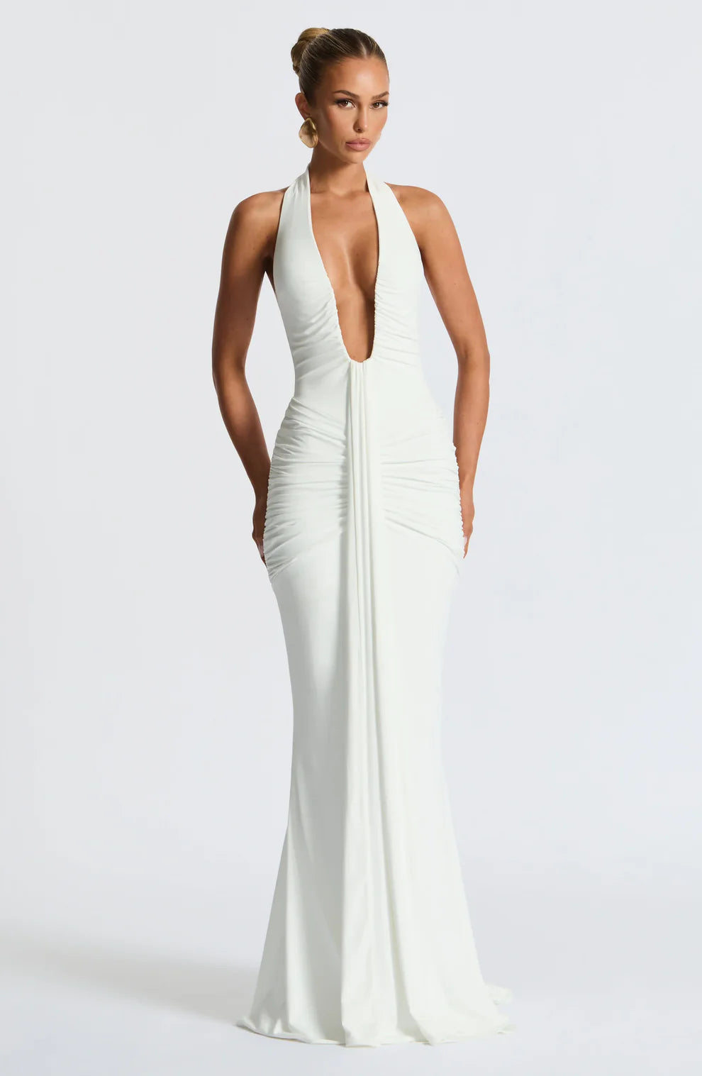 Draped Jersey Maxi Dress