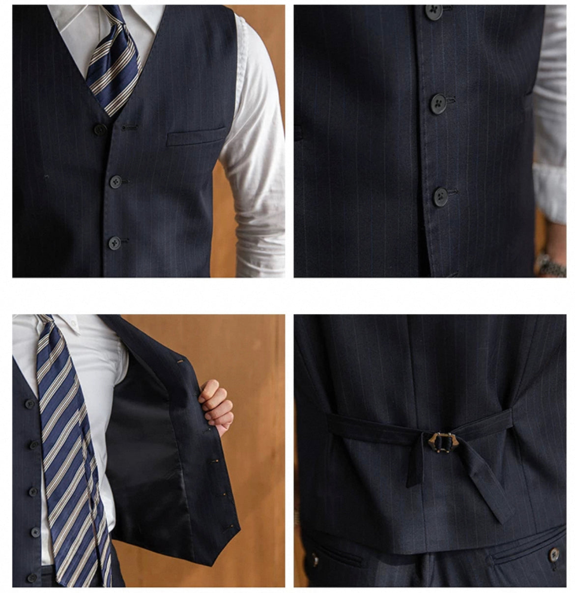 CLEREVE British Wool Striped Vest