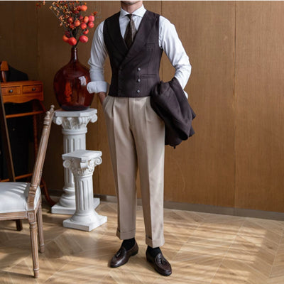 CLEREVE Italian Herringbone Waistcoat