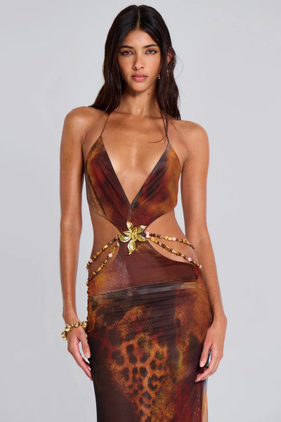 Jungle Maxi Dress in Whiskey