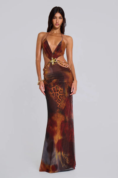 Jungle Maxi Dress in Whiskey