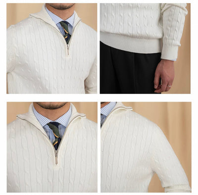 Cable Knit Half-zip