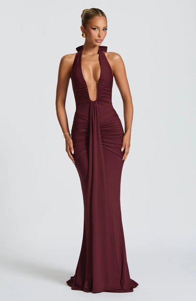 Draped Jersey Maxi Dress