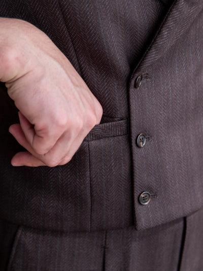 CLEREVE Italian Herringbone Waistcoat