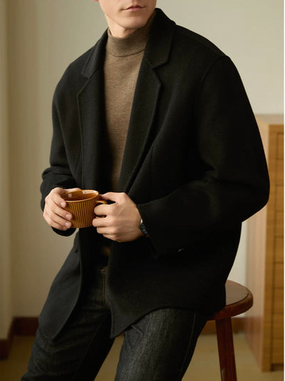 CLEREVE Double-Sided 100% Sheep Wool Suit Jacket