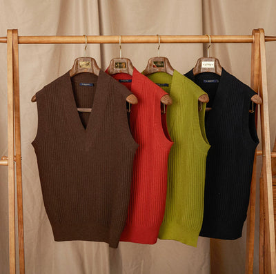 CLEREVE V Neck Waistcoat Sweater