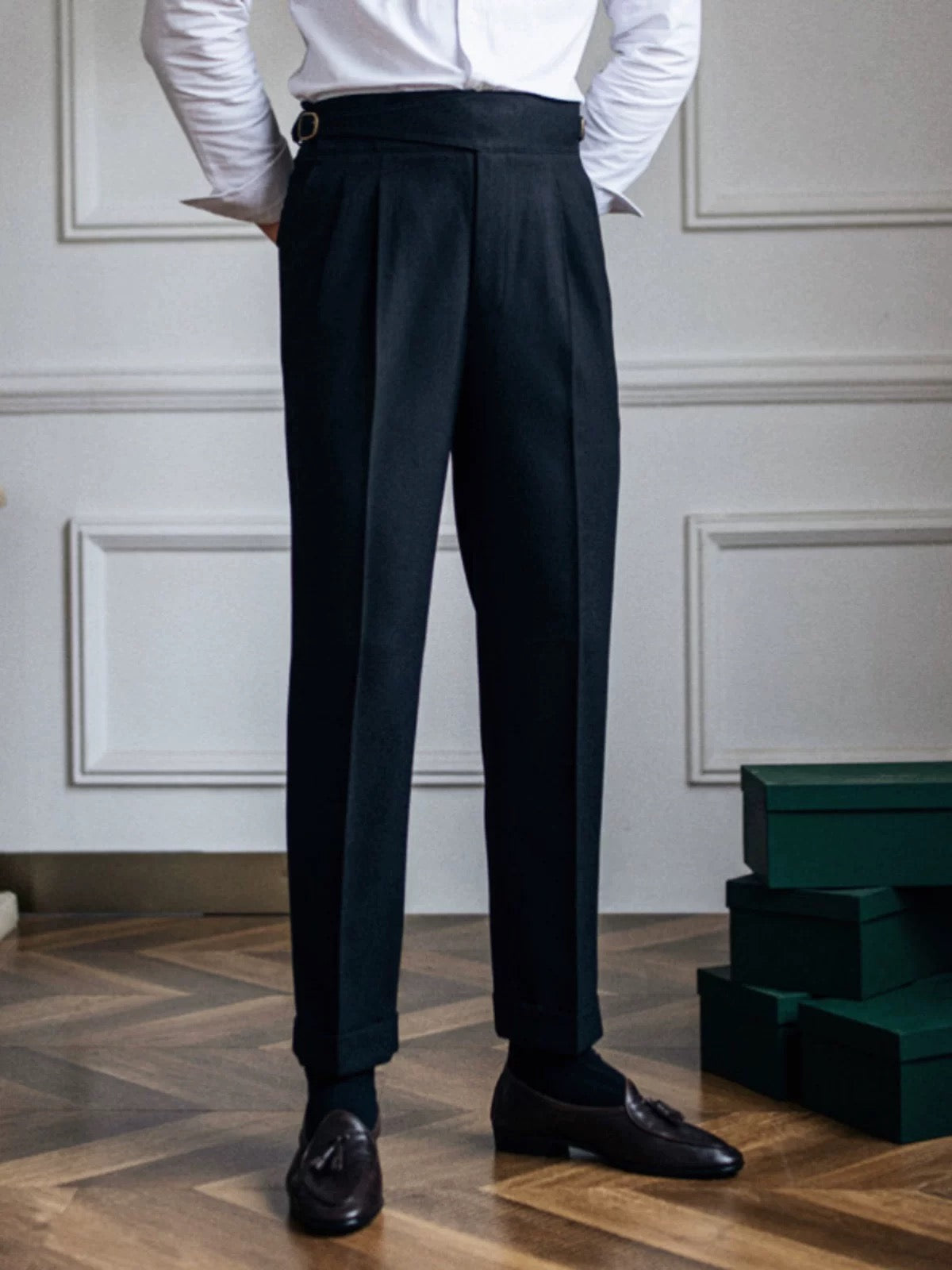Herringbone Casual Suit Pants