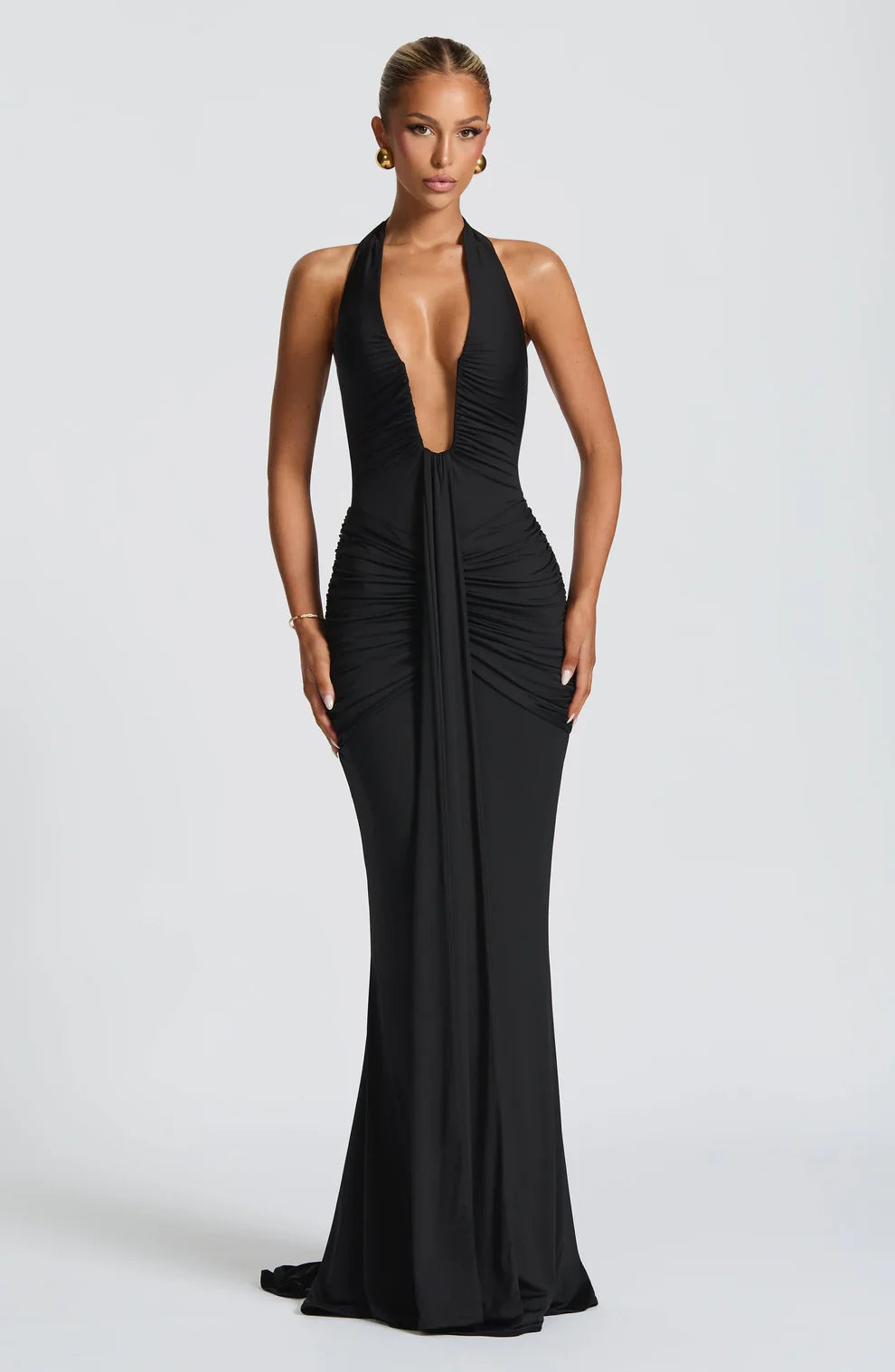 Draped Jersey Maxi Dress