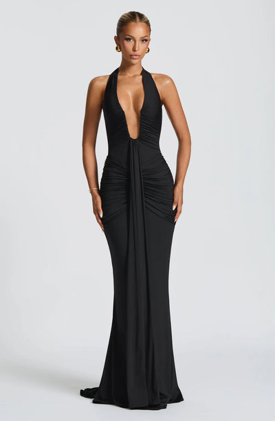 Draped Jersey Maxi Dress