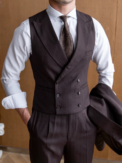 CLEREVE Italian Herringbone Waistcoat