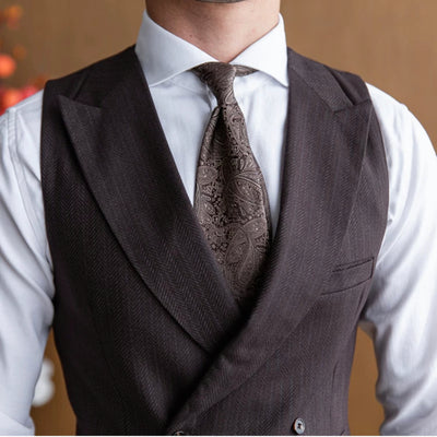 CLEREVE Italian Herringbone Waistcoat