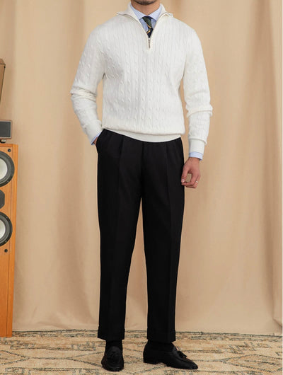 Cable Knit Half-zip