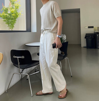 Cable Pattern Knit Shirt