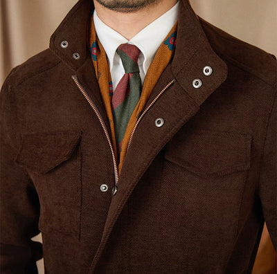 CLEREVE Multi-Pocket Vintage Safari Coat