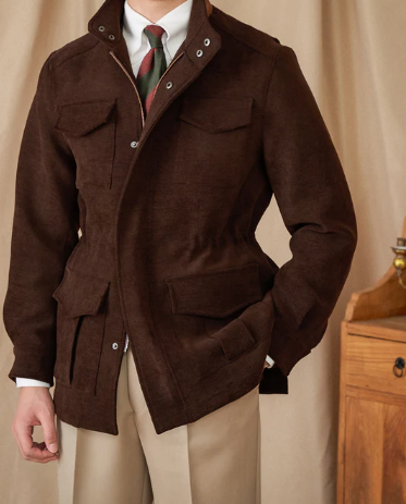 CLEREVE Multi-Pocket Vintage Safari Coat
