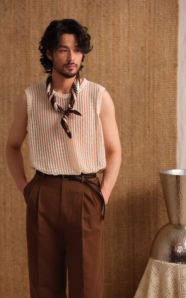 Effortless Grace Hollow Knitted Vest
