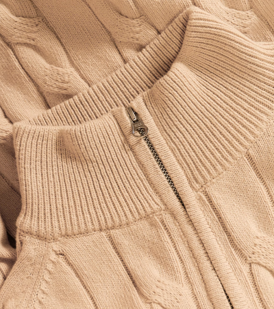 Effortless Grace Double-Zip Heavy Cable Sweater