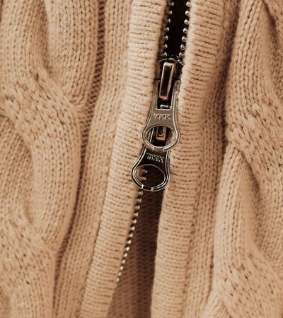 Effortless Grace Double-Zip Heavy Cable Sweater
