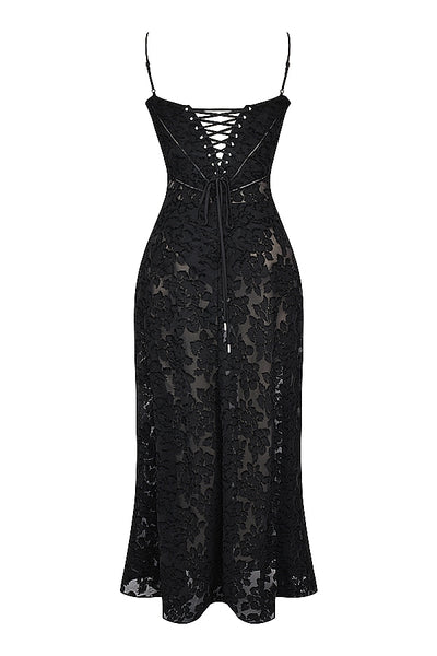 Floral Lace Back Maxi Dress