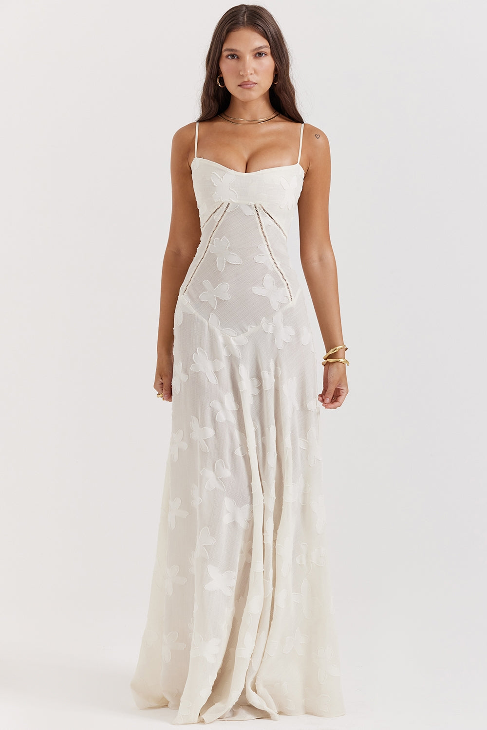 Floral Lace Back Maxi Dress