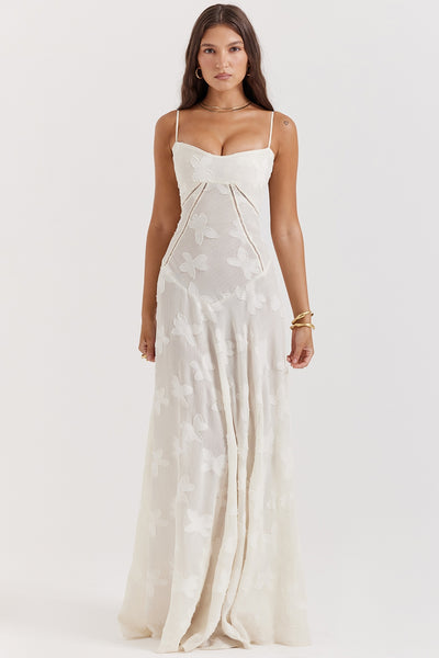 Floral Lace Back Maxi Dress