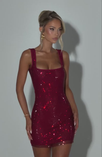 CLEREVE Wine Lorena Mini Dress