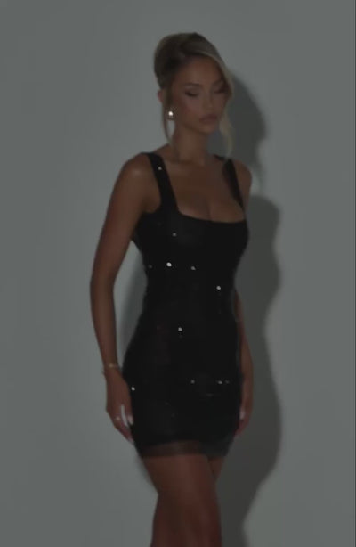 CLEREVE Black Lorena Mini Dress